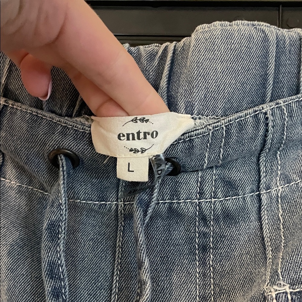 Relaxed Drawstring Utility Pants - Slate Blue - Picture 2 of 3